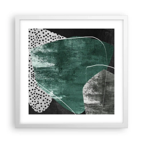 Poster in einem weißen Rahmen - Bunte Abstraktion mit Blattgold - 40x40 cm