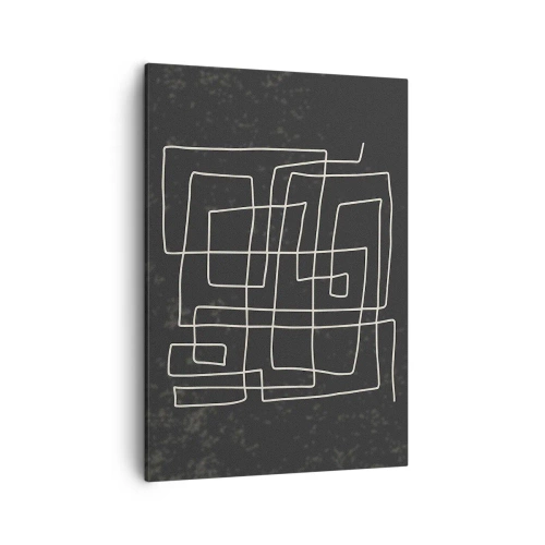 Bild auf Leinwand - Leinwandbild - Abstraktes geometrisches Muster auf dunklem Hintergrund - 50x70cm - Nicht so einfach - Moderne Wanddekoration für Wohnzimmer und Schlafzimmer ARTTOR