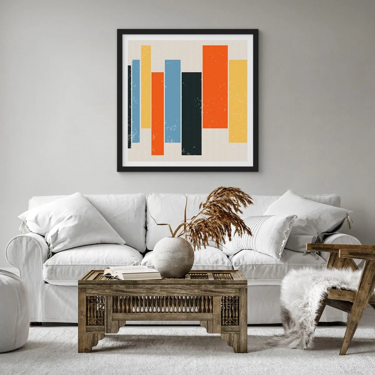 Poster in einem schwarzem Rahmen - Musiknotation - 60x60 cm