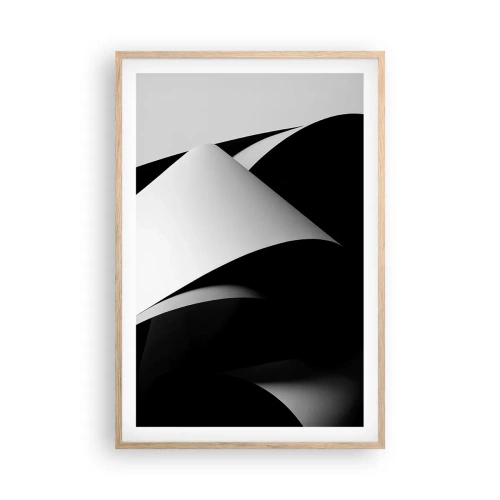 Poster in einem Rahmen aus heller Eiche - Lichtflächen aus der Schattentiefe - 61x91 cm