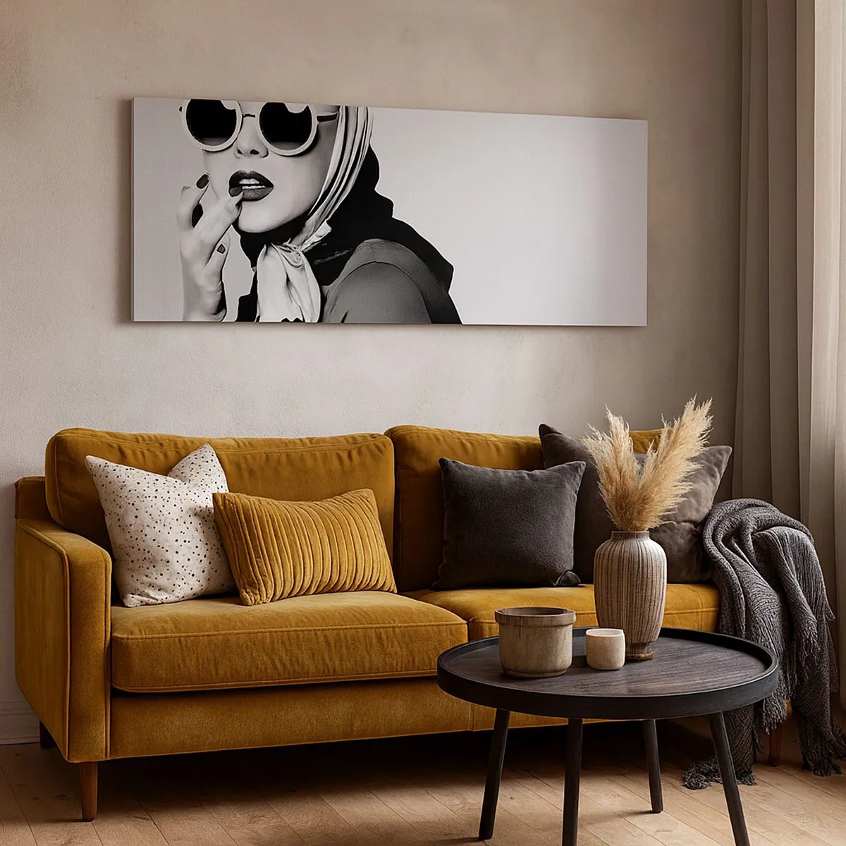 Bild auf Leinwand - Leinwandbild - Grüße aus den 1960er Jahren - 100x40 cm