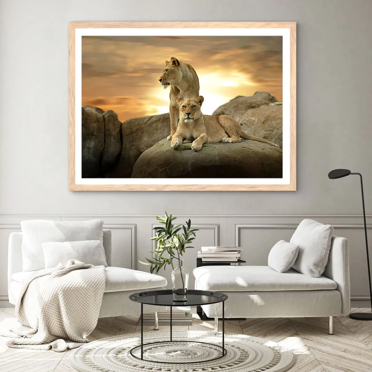 Poster in einem Rahmen aus heller Eiche - Königliche Majestät - 100x70 cm