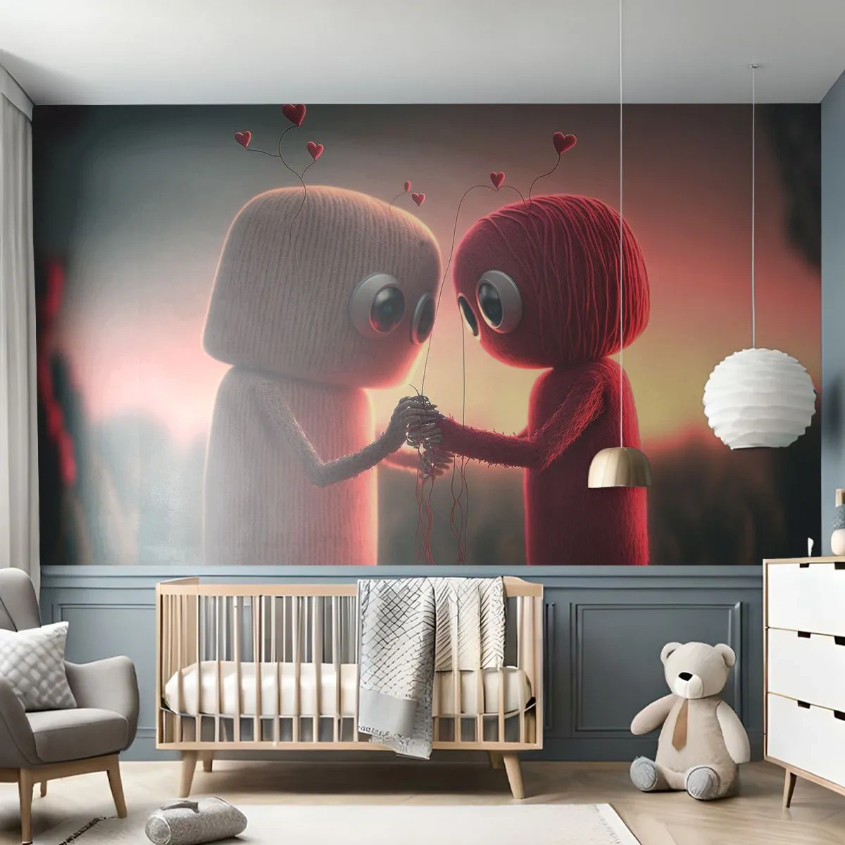 Selbstklebende Fototapete Deluxe Sticker - Jeder darf lieben - Wolle, Kinder, Liebe - 450x315 cm