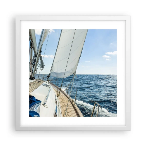 Poster in einem weißen Rahmen - Ahoi, Abenteuer - 40x40 cm