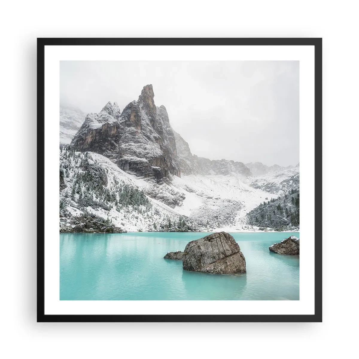 Poster in einem schwarzem Rahmen - Auf der Hut - 60x60 cm