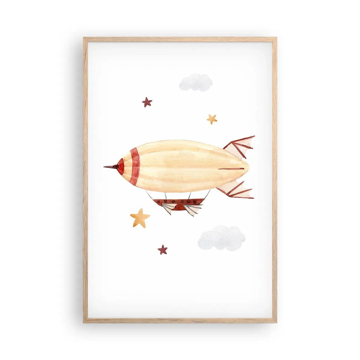 Poster in einem Rahmen aus heller Eiche - Luftschiff - 61x91 cm