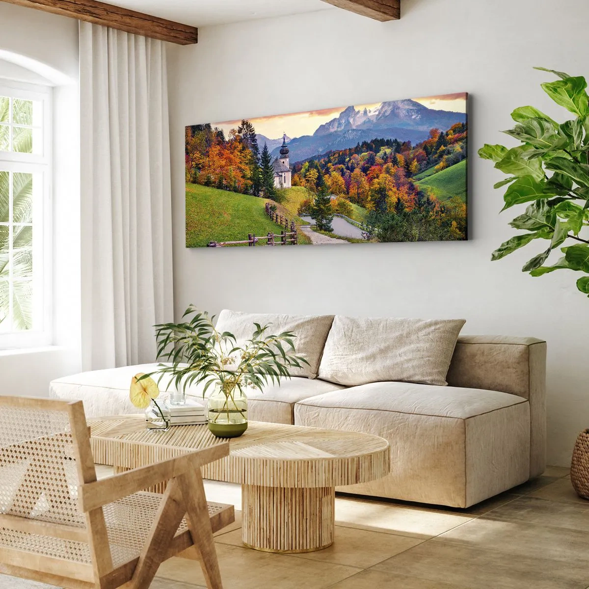 Bild auf Leinwand - Leinwandbild - Landschaftsartige Malerei - 90x30 cm