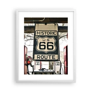 Poster in einem weißen Rahmen - Amerikanische Retro-Reise - 40x50 cm