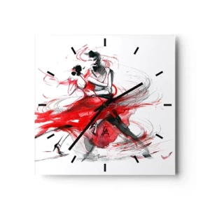 Wanduhr - Glasuhr - Tango – der Rhythmus der Leidenschaft - 40x40 cm