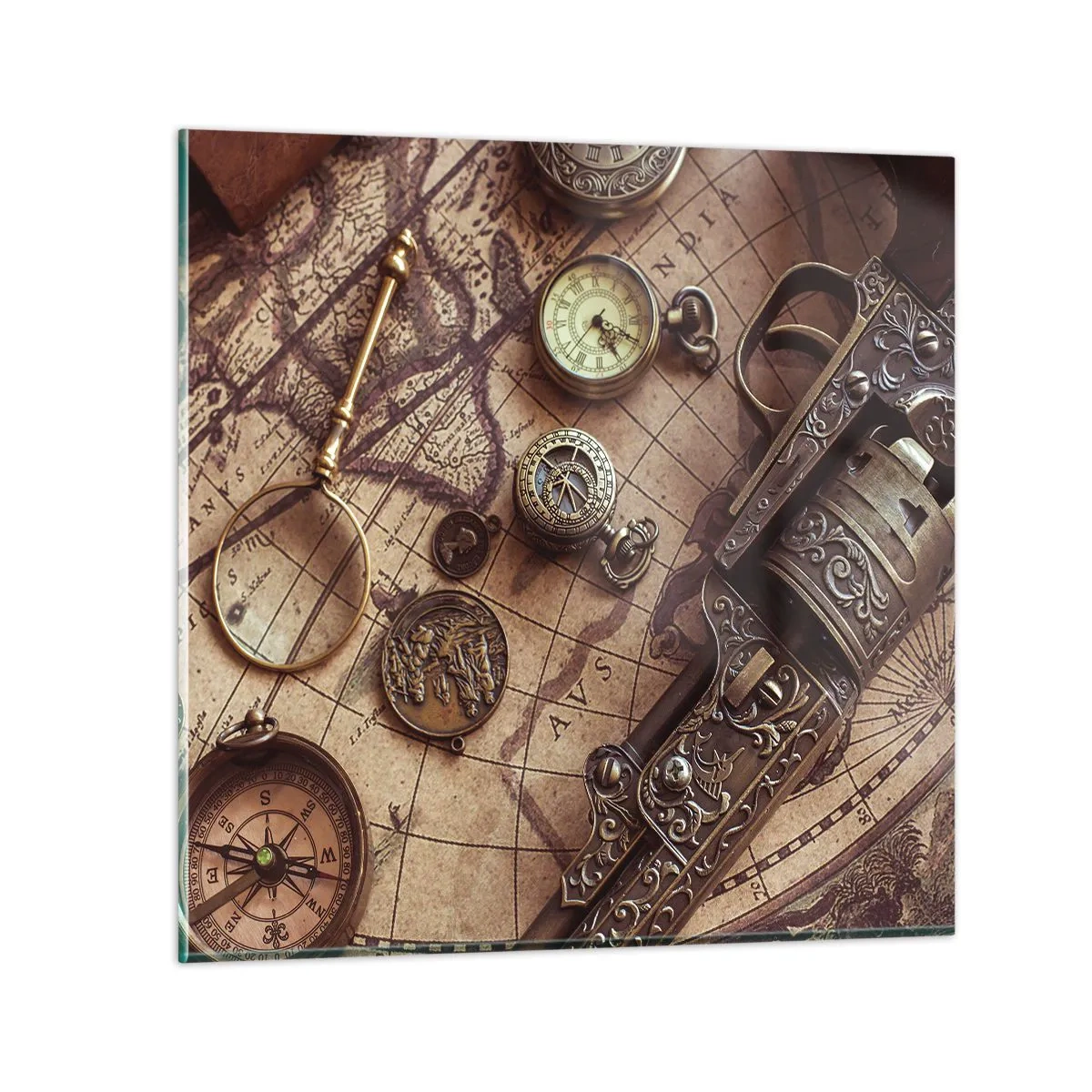 Glasbild - Bild auf glas - Das Abenteuer ruft - 50x50 cm