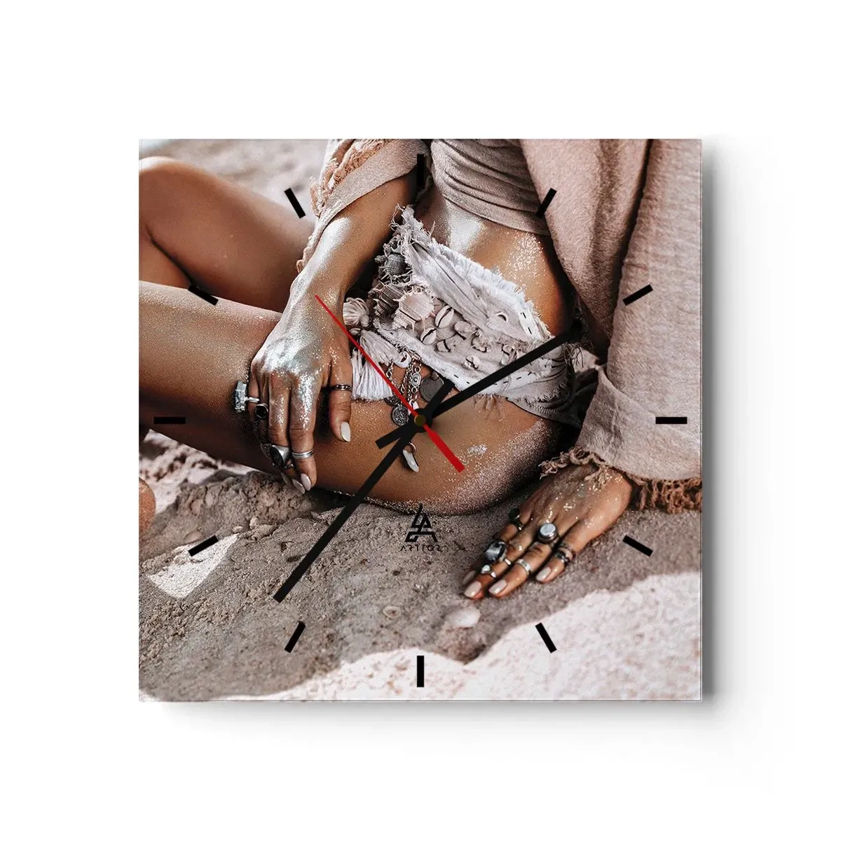 Wanduhr - Glasuhr - Von den Wellen geworfen? - 40x40 cm