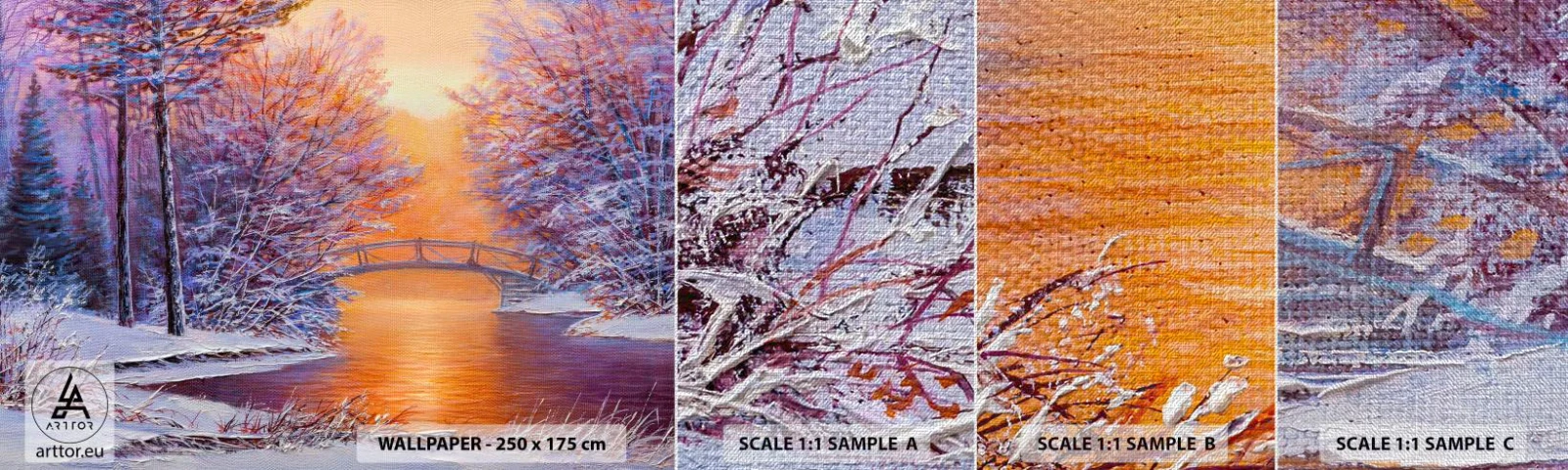 Fototapeten Muster Premium Canvas - Treffen wir uns hier - Landschaft, Park, Brücke - 100x30 cm