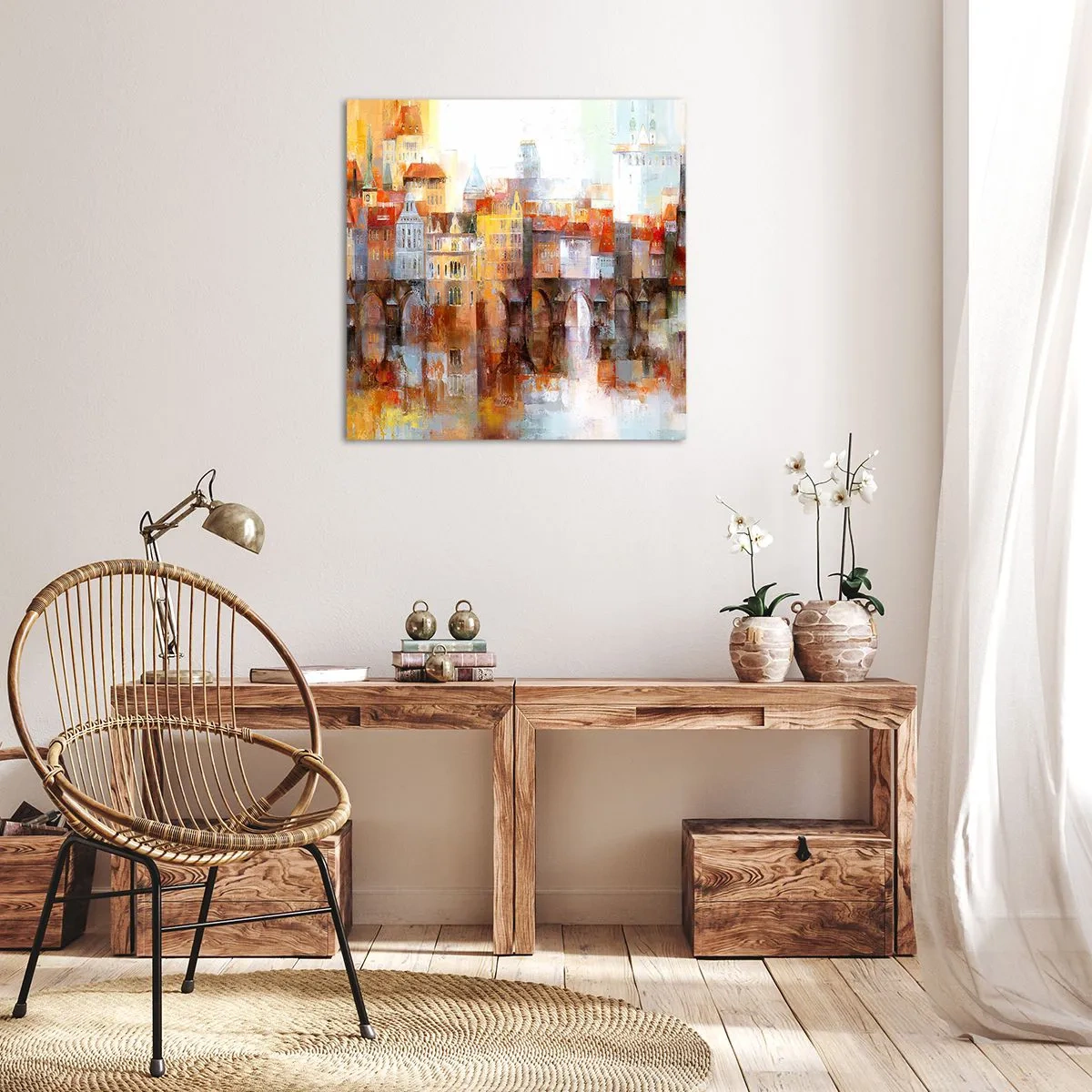 Bild auf Leinwand - Leinwandbild - Schön ist es auch unter der Brücke - 50x50 cm