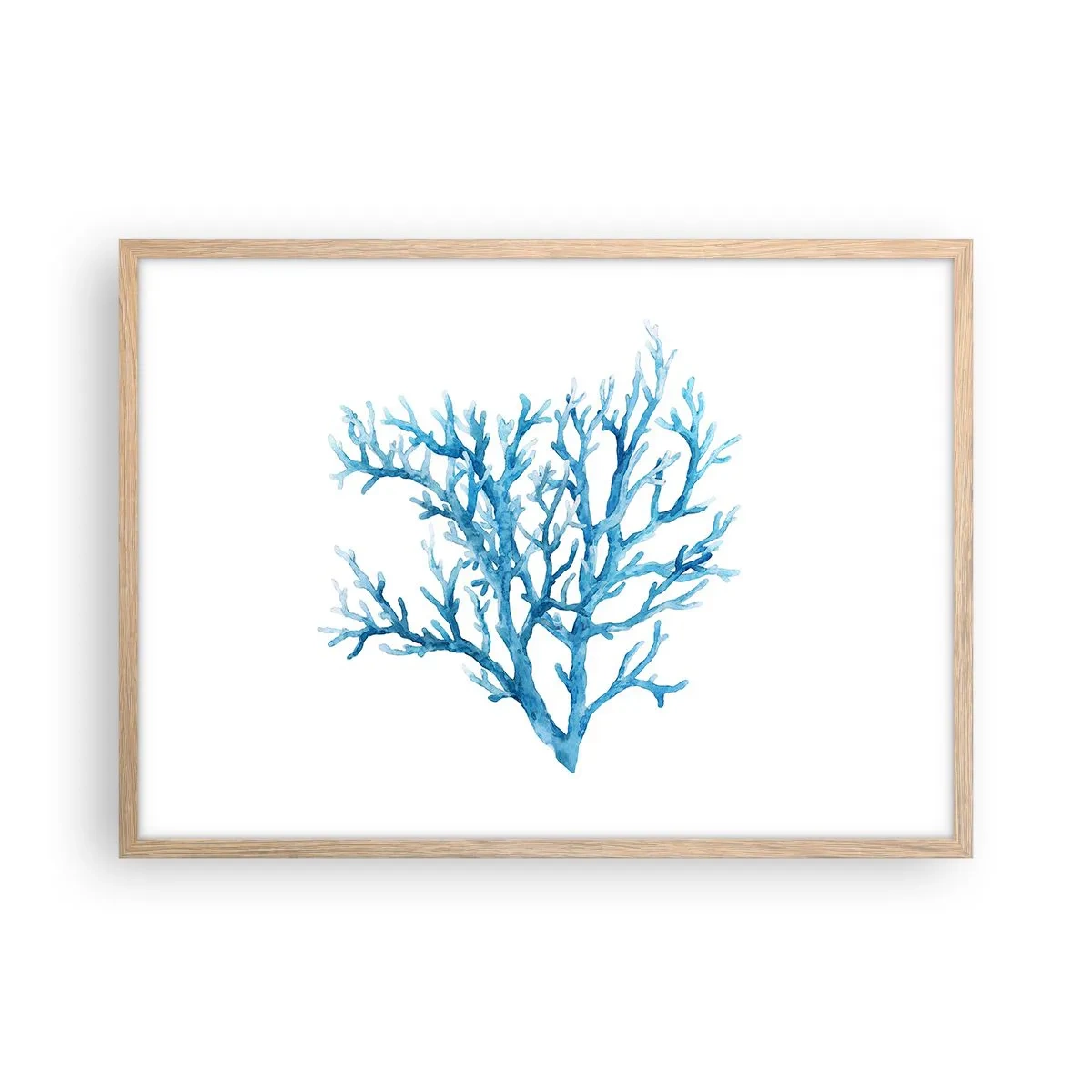 Poster in einem Rahmen aus heller Eiche - Nautisches Filigran - 70x50 cm