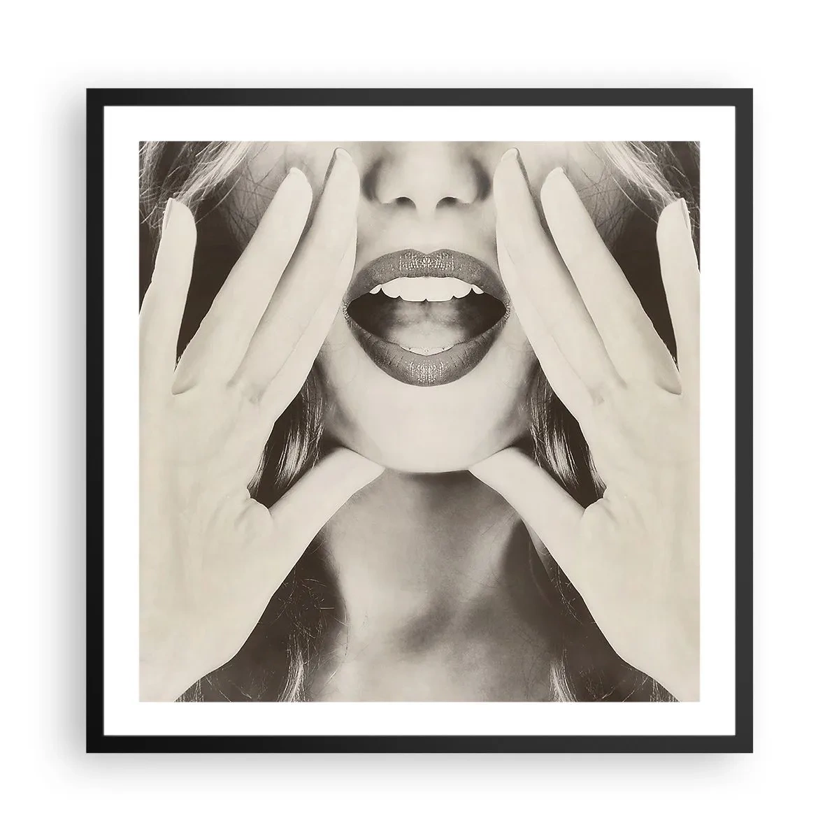 Poster in einem schwarzem Rahmen - Ich komme schon! - 60x60 cm