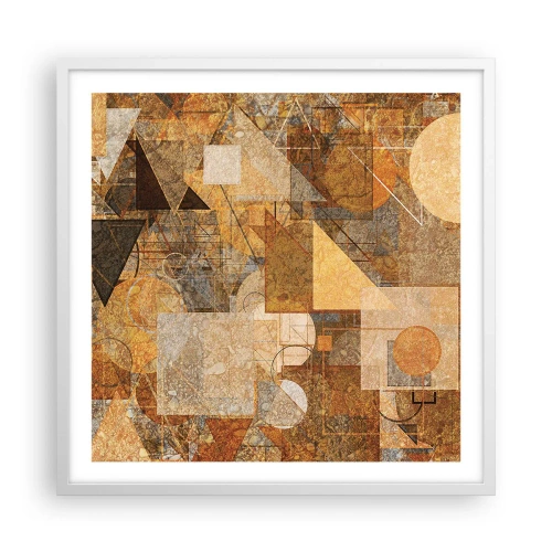 Poster in einem weißen Rahmen - Eine kubistische Studie aus Bronze - 60x60 cm