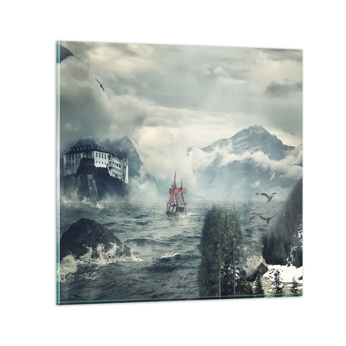 Glasbild - Bild auf glas - In magischen Gewässern - 60x60 cm