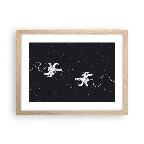 Poster in einem Rahmen aus heller Eiche - Kosmischer Tanz - 40x30 cm