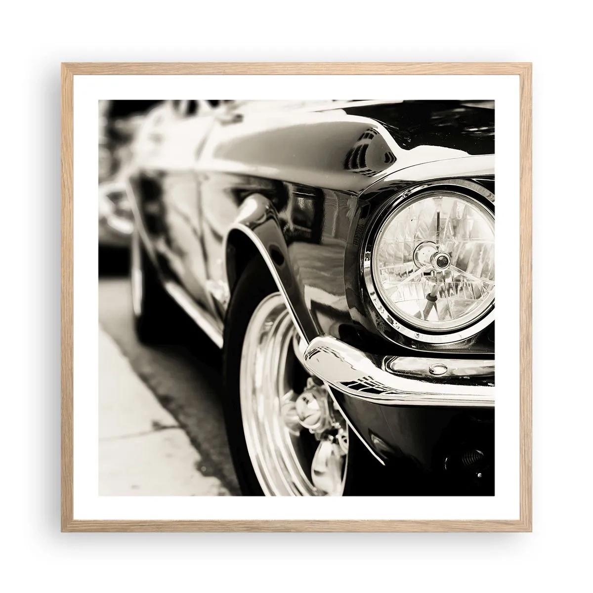 Poster in einem Rahmen aus heller Eiche - Dauerhafter Glanz - 60x60 cm