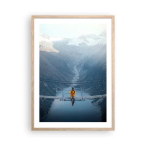 Poster in einem Rahmen aus heller Eiche - Entzückt in der Schwebe - 50x70 cm