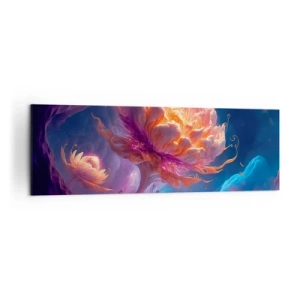 Bild auf Leinwand - Leinwandbild - Fantasieblumen in einer kosmischen Landschaft - 160x50cm - Andere Welt - Moderne Wanddekoration für Wohnzimmer und Schlafzimmer ARTTOR