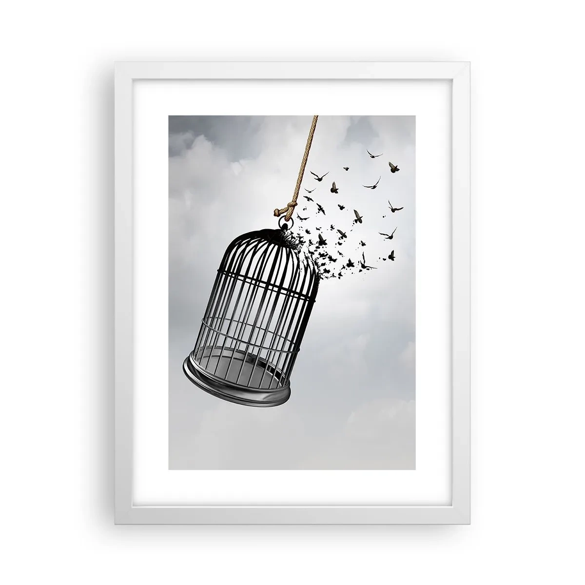 Poster in einem weißen Rahmen - Glaube ... Hoffnung ... Freiheit! - 30x40 cm