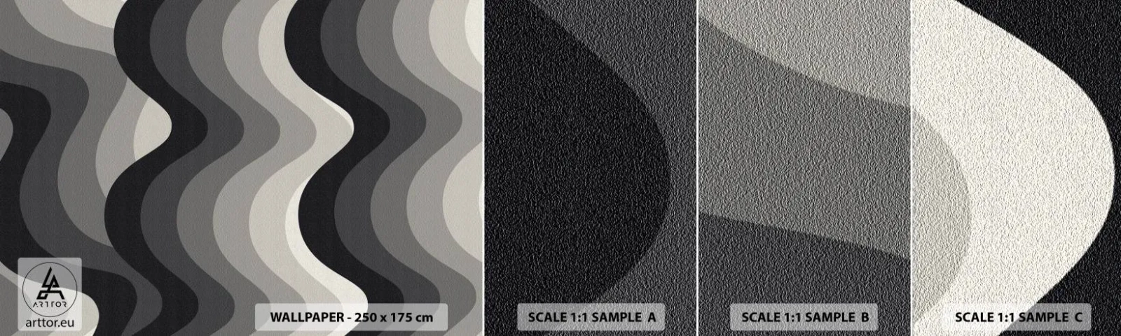 Fototapetenmuster Standard Eco - Eine Welle nach der anderen - Linien, Wellen, Abstraktion - 100x30 cm