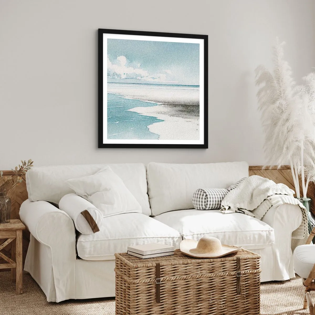 Poster in einem schwarzem Rahmen - Sanfte Flut - 60x60 cm