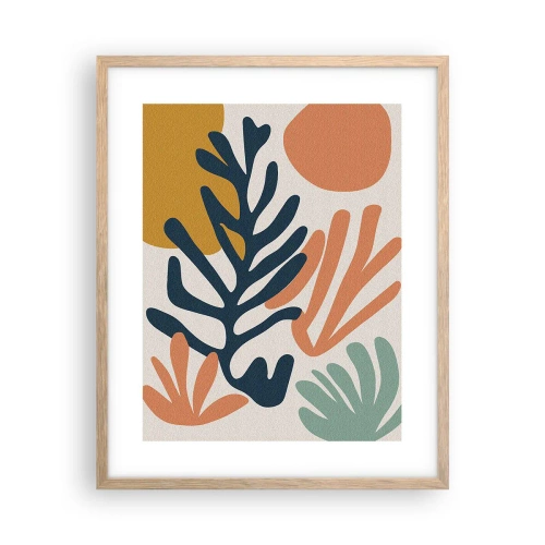 Poster in einem Rahmen aus heller Eiche - Korallenmeere - 40x50 cm