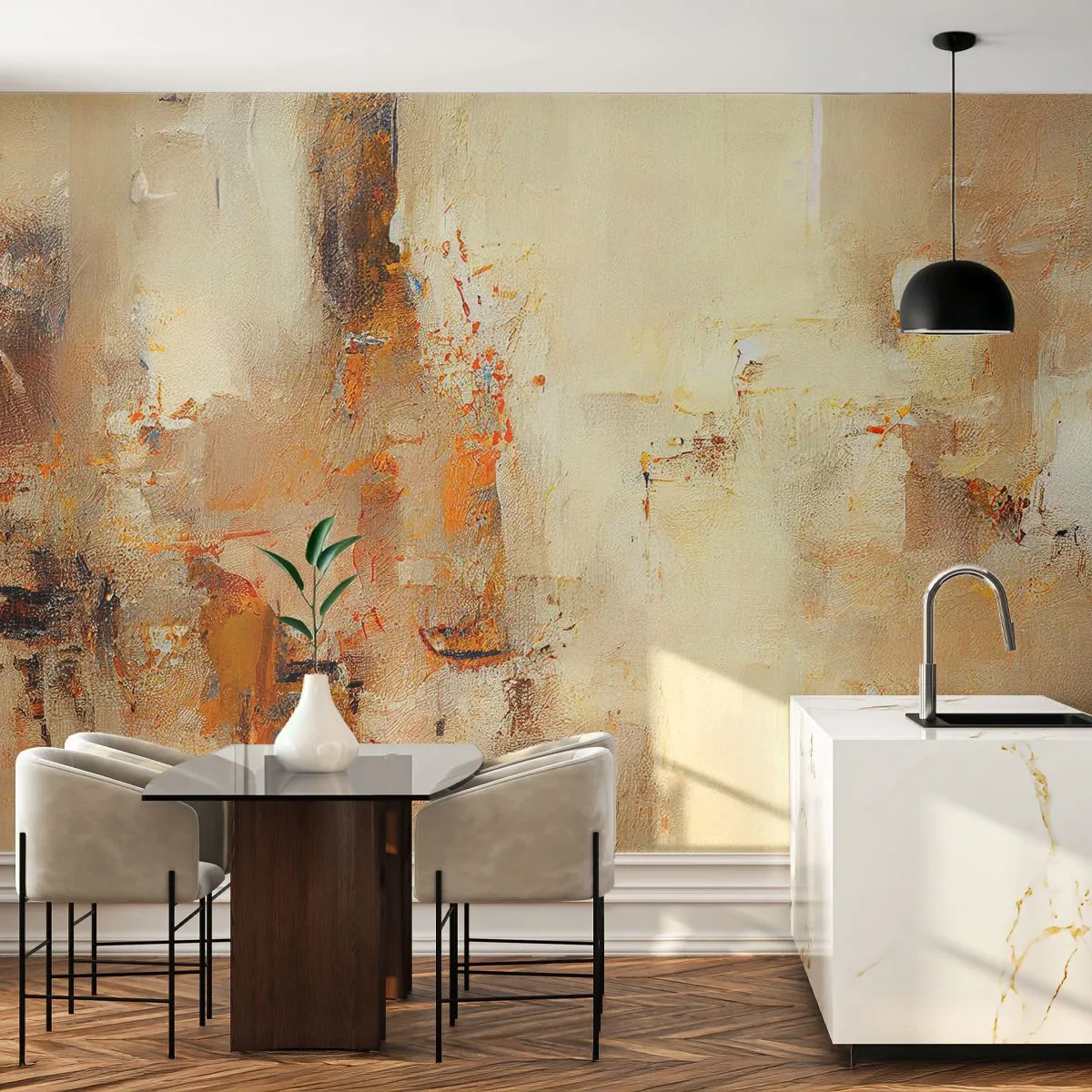 Fototapete Premium Sand - Seele aus Bernstein - Abstraktion, Stück, Minimalismus - 300x210 cm