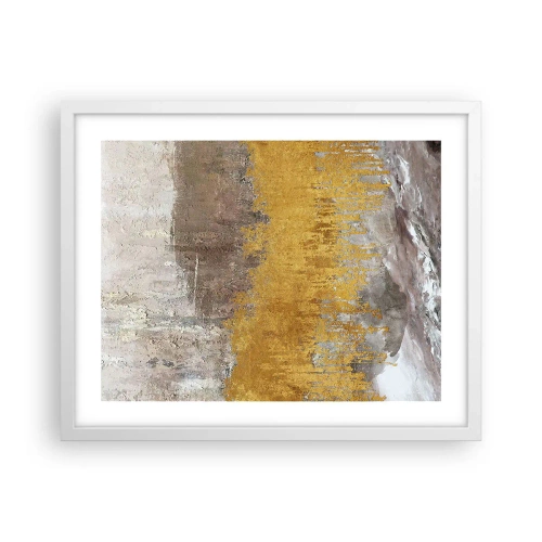 Poster in einem weißen Rahmen - Goldene Explosion - 50x40 cm