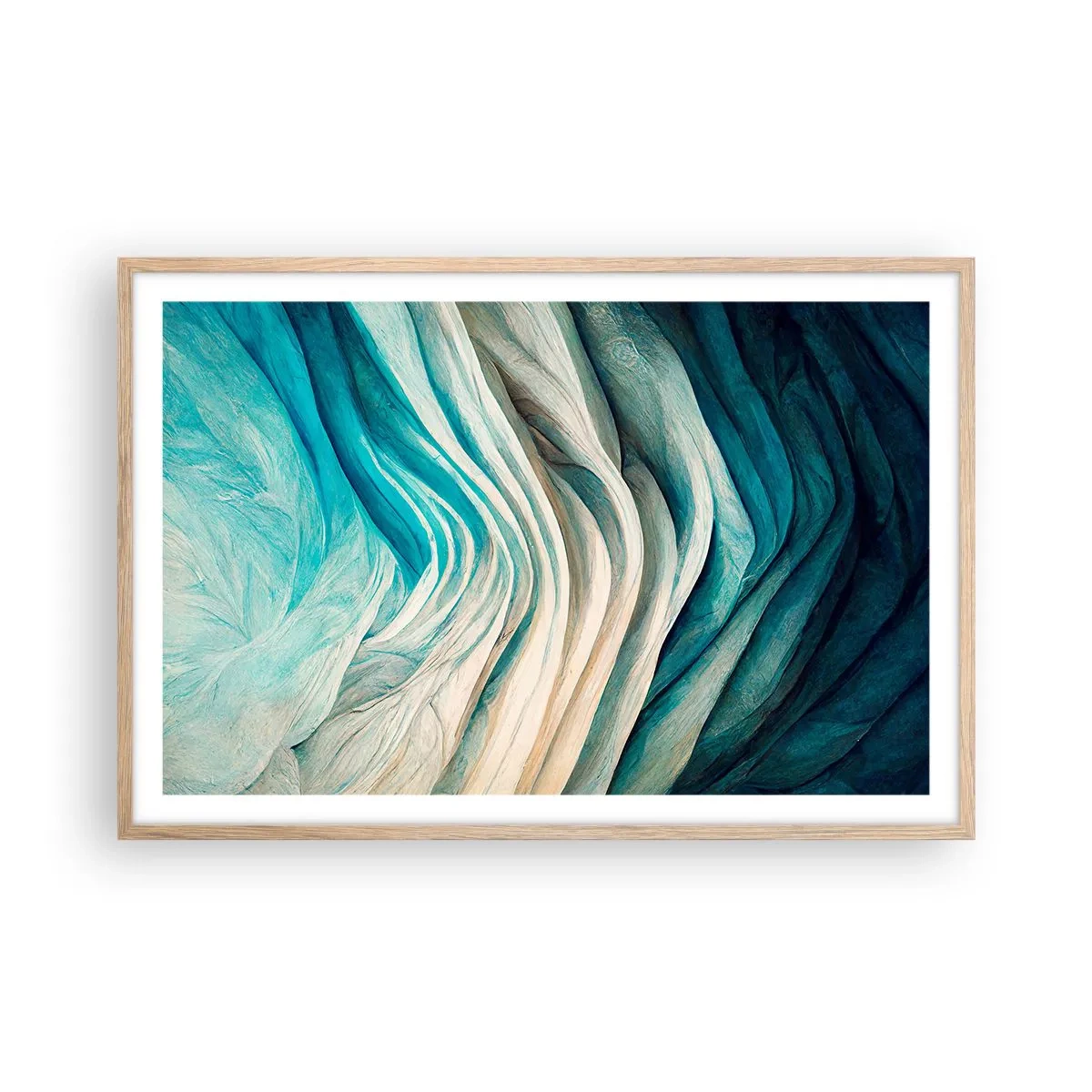 Poster in einem Rahmen aus heller Eiche - Blaue Unersättlichkeit - 91x61 cm