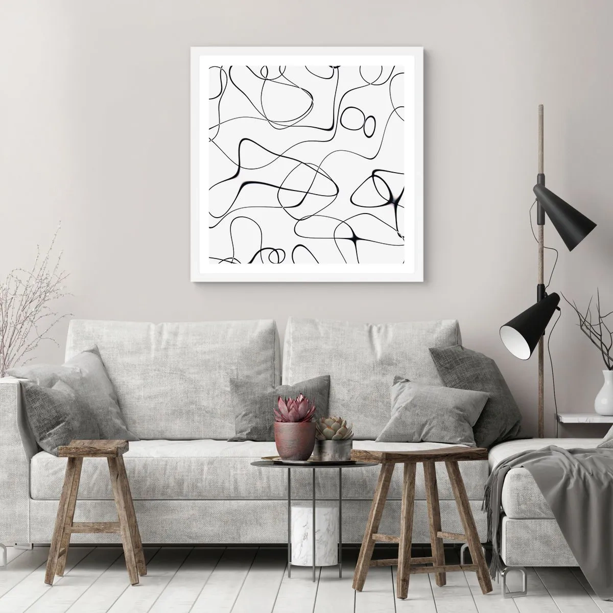 Poster in einem weißen Rahmen - Lebenswege, Wechselfälle - 50x50 cm