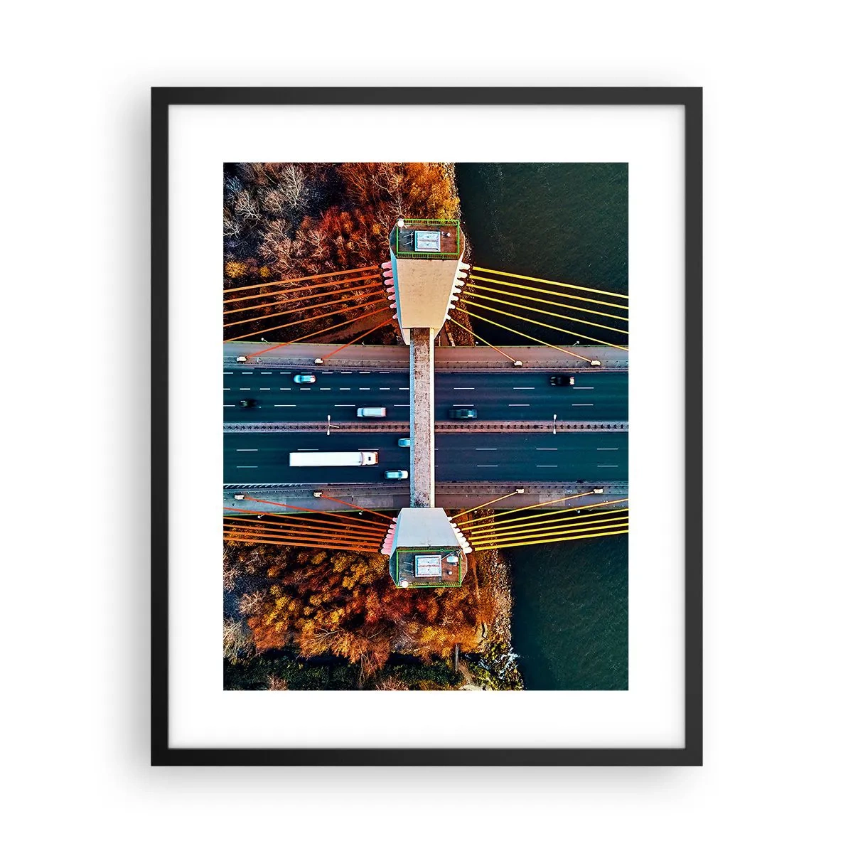 Poster in einem schwarzem Rahmen - Jenseits der Gewässer, jenseits der Wälder - 40x50 cm