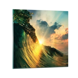 Glasbild - Bild auf glas - Surfer, wo bist du? - 30x30 cm