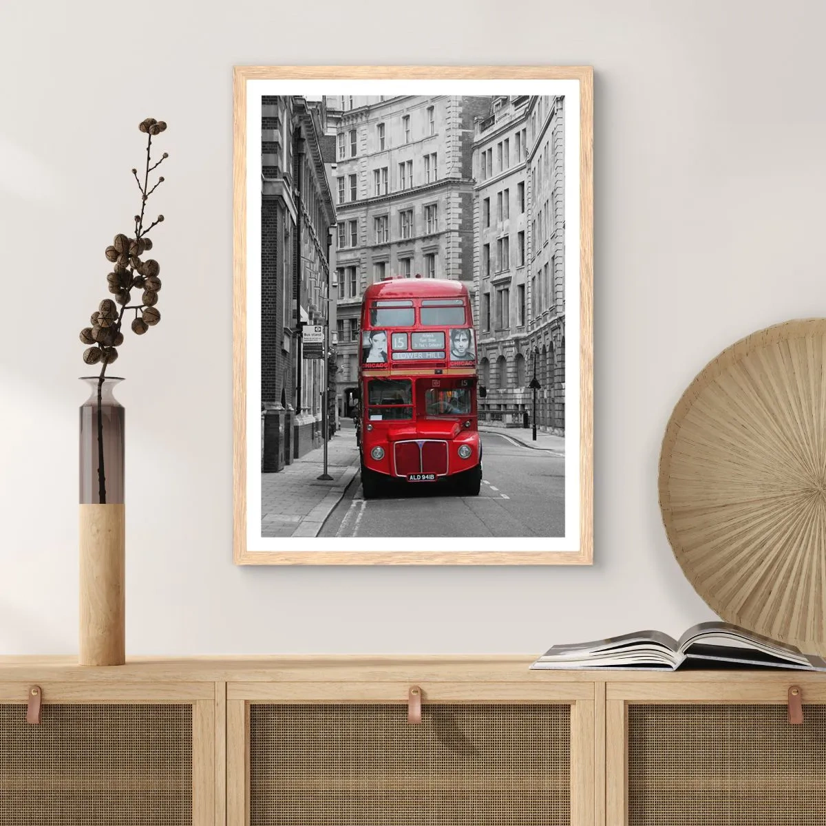 Poster in einem Rahmen aus heller Eiche - Der Alltag muss nicht grau sein - 70x100 cm