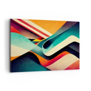 Bild auf Leinwand - Leinwandbild - Bunte abstrakte Wellen in einer dynamischen Komposition - 120x80cm - Intensive Komposition - Moderne Wanddekoration für Wohnzimmer und Schlafzimmer ARTTOR