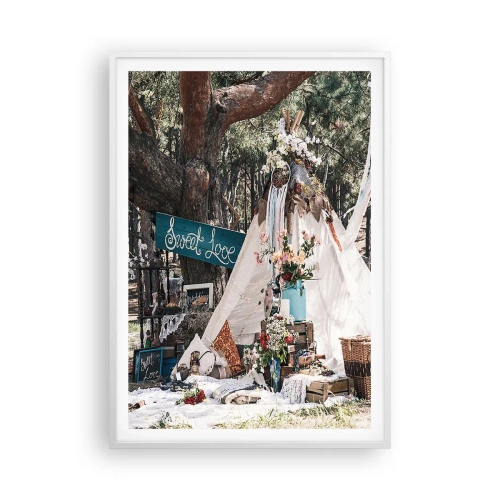 Poster in einem weißen Rahmen - Liebe machen ... - 70x100 cm