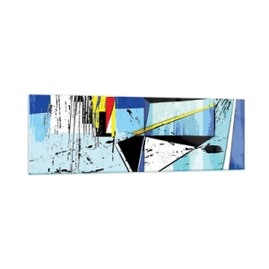 Glasbild - Bild auf glas - Abstrakte geometrische Komposition in lebendigen Farben - 160x50cm - Betrachten Sie die Welt aus einem Blickwinkel ... - Moderne Wanddekoration für Wohnzimmer und Schlafzimmer ARTTOR