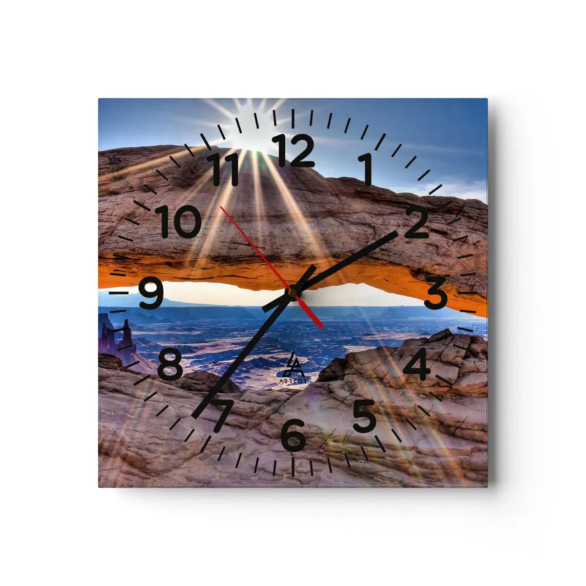 Wanduhr - Glasuhr - Durch das Felsentor - 40x40 cm