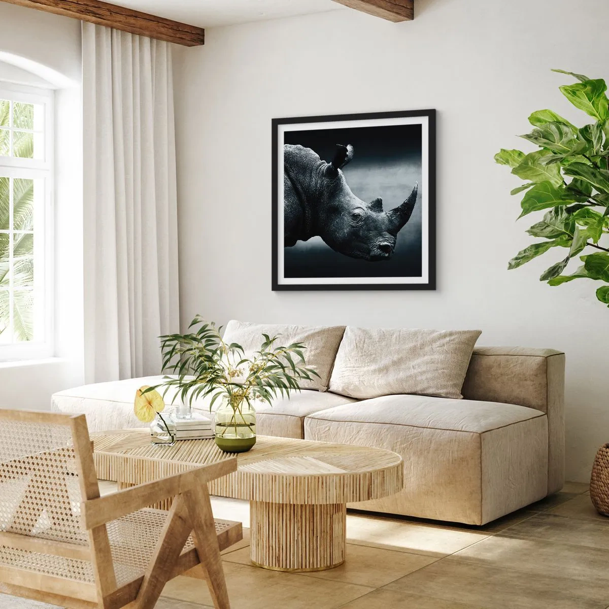 Poster in einem schwarzem Rahmen - Richtiges Profil - 60x60 cm