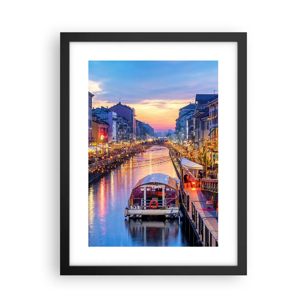 Poster in einem schwarzem Rahmen - Ein Abend voller Licht und Spaß - 30x40 cm