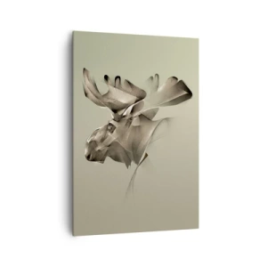 Bild auf Leinwand - Leinwandbild - Ein abstraktes Bild eines Elches auf einem minimalistischen Hintergrund - 70x100cm - Die sanfte Kraft des Friedens - Moderne Wanddekoration für Wohnzimmer und Schlafzimmer ARTTOR