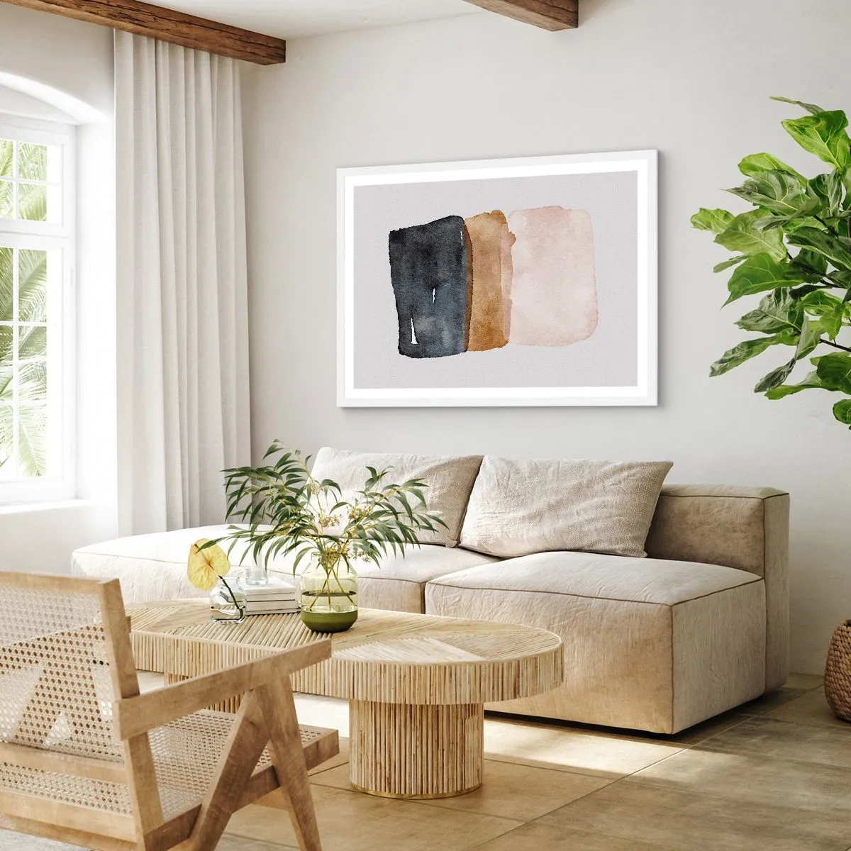 Poster in einem weißen Rahmen - Die Komposition der Farben der Erde - 50x40 cm