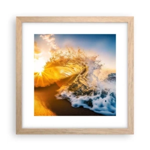 Poster in einem Rahmen aus heller Eiche - Spaß im Sand - 30x30 cm