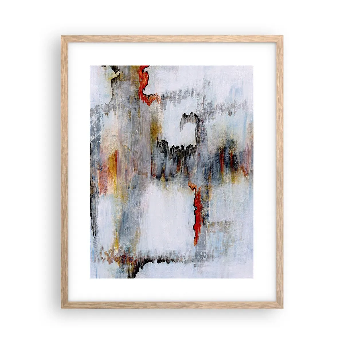 Poster in einem Rahmen aus heller Eiche - Ein Stock auf dem Wasser - 40x50 cm