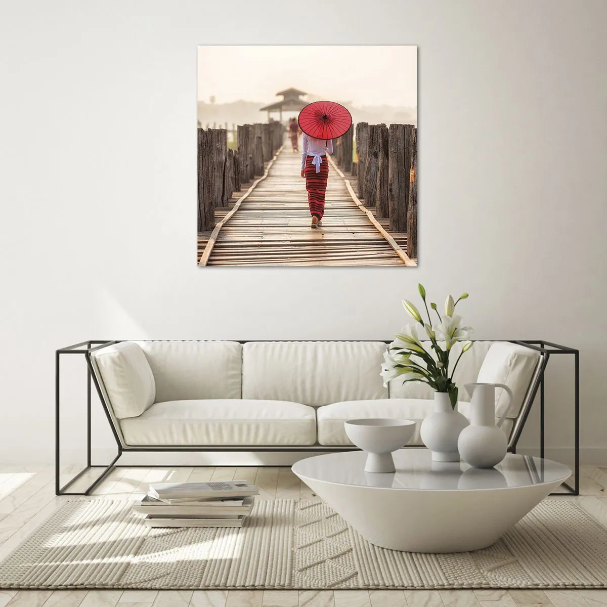 Glasbild - Bild auf glas - Auf der alten Brücke - 50x50 cm