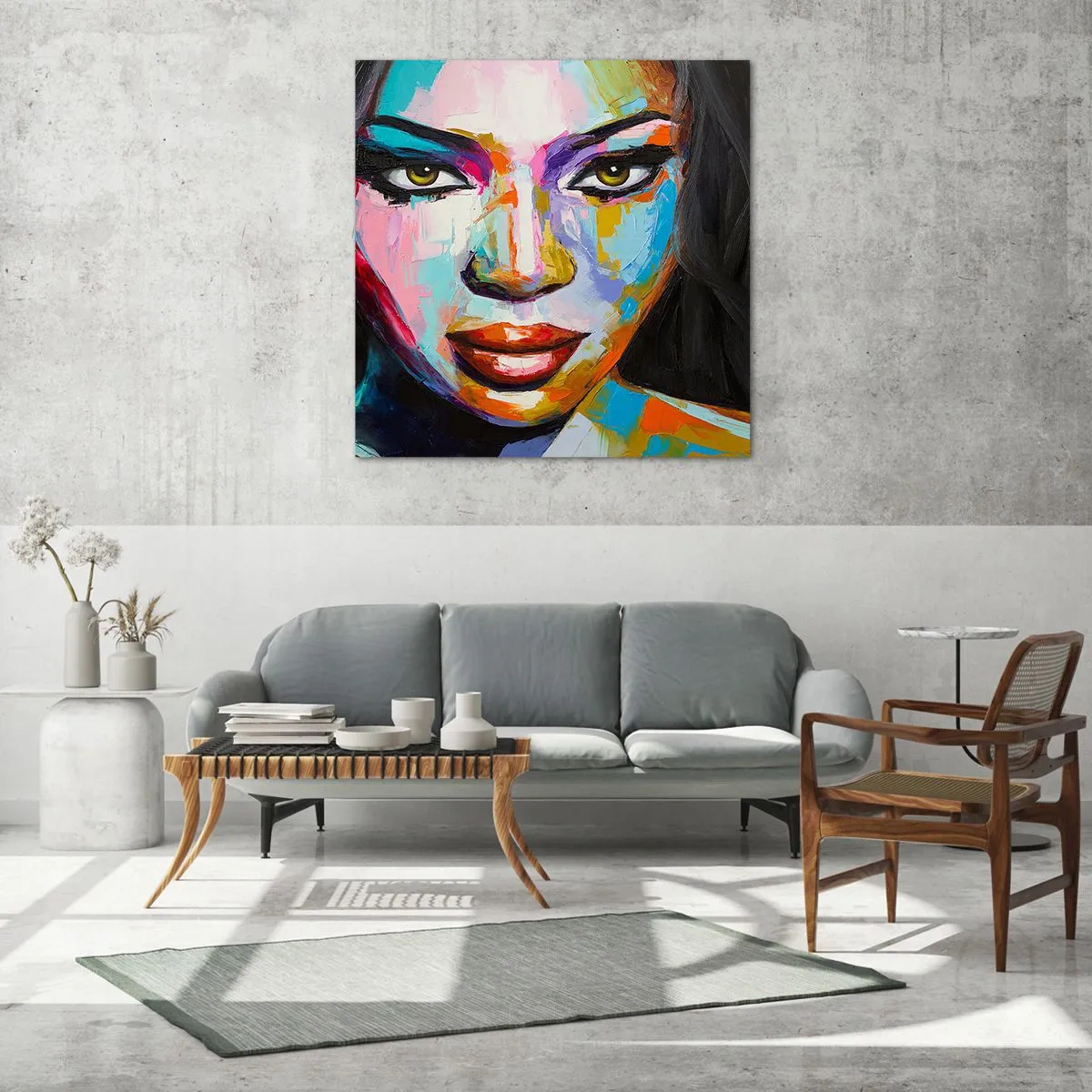 Glasbild - Bild auf glas - Es ist unmöglich die Augen abzuwenden - 70x70 cm