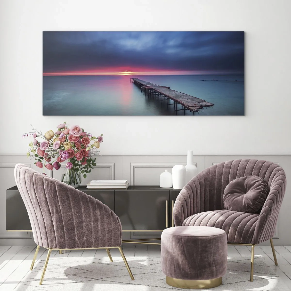 Glasbild - Bild auf glas - Zwischen Himmel und Erde - 100x40 cm
