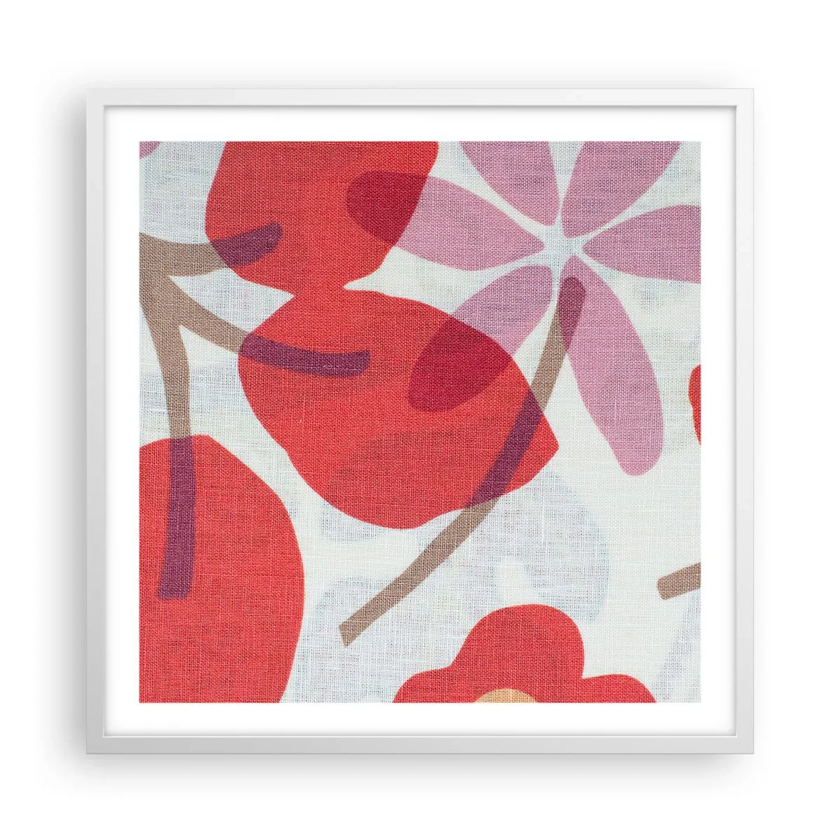 Poster in einem weißen Rahmen - Blumenarrangement in Rosa - 60x60 cm